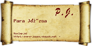 Para Józsa névjegykártya